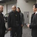 Crawford (Jason Statham, left), Wick (Mathew St. Patrick, center), and Chang (John Lone, right) in a scene from WAR. Photo credit: Douglas Curran