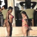 Chelsea Lazkani – In a pink bikini on set for Selling Sunset in Los Cabos - 454 x 320