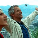 Anderson Ballesteros as Alexis and German Jaramillo as Fernando standing over Medellin, Colombia, in Paramount Classics' Our Lady of The Assassins - 2001
