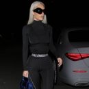 Kim Kardashian- Arriving for dinner after the Rams game with her son in West Hollywood