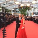 Mike Angelo (Mickael Di Capua) with Rocco Siffredi (Rocco Tano) and his wife Rosa Caracciolo (Rozsa Tassi) on the red carpet at the 2016 Cannes Film Festival - Cannes, France - May 12, 2016