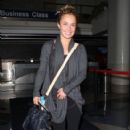 Hayden Panettiere departing on a flight at LAX airport