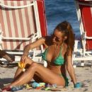 Annemarie Carpendale in Green Bikini at the beach in Miami