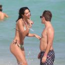 Raffaella Modugno in a floral bikini on the beach in Miami - 454 x 620