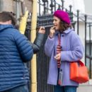 Jessica Brown Findlay – Shooting ‘Flatshare’ with Anthony Welsh in Brighton - 454 x 412