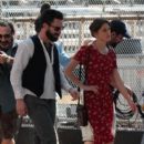 Keira Knightley and Adam Levine on Set