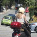 Paris Jackson – Driving around in her scooter in Los Angeles