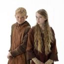 Nathan O'Toole and Ruby O'Leary as Bjorn and Gyda Lothbrok  in the TV series 'Vikings' (2013)