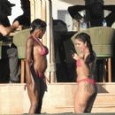 Chelsea Lazkani – In a pink bikini on set for Selling Sunset in Los Cabos - 454 x 405