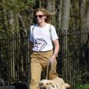 Jane Danson – stroll with her Labrador dog in the Cheshire sunshine - 454 x 636