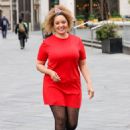 Pandora Christie – In red at Smooth radio in London - 454 x 629