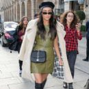 Shay Mitchell in Green Mini Dress – Out and about in Paris