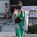 Vanessa Hudgens – In a green leggings at the Dogpound Gym in West Hollywood