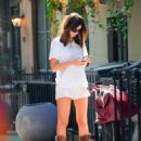 Emily Ratajkowski – In boots and shorts while out in New York