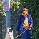 Regina King – Walking her dog in Los Feliz