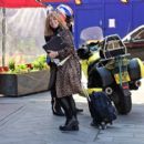 Kate Garraway – Arriving at Global Radio Studios on a Taxi Bike in London - 454 x 399