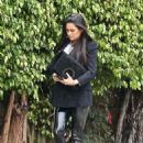 Shay Mitchell in Latex Pants – Attends lunch meeting at Matsuhisa in Beverly Hills