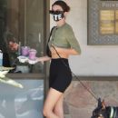 Kendall Jenner – Spotted with her doberman at Sunlife Organics in Malibu