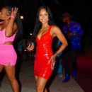 Karruche Tran – In a red dress at Carbone Beach in Miami Beach - 454 x 682