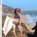 Stephanie Princi on the set of a 138 Water Photoshoot in collaboration with Baes and Bikini by fashion photographer Malachi Banales, on April 11th 2015 - 454 x 526