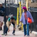 Jessica Brown Findlay – Shooting ‘Flatshare’ with Anthony Welsh in Brighton - 454 x 495