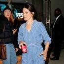 Claire Foy – In a blue pinstripe jumpsuit outside the Robin Williams Center in NY - 454 x 454