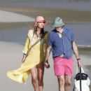 Paulina Porizkova – With boyfriend Jeff Greenstein seen on a Caribbean beach in St Barts - 454 x 590