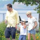 Michelle Williams, Matilda Ledger and Jason Segel out for a walk and lunch in Brooklyn, NY (July 15)