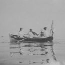 Tsaritsa Alexandra Feodorovna, Grand Duchess Olga Nikolaevna, Tsar Nicholas II and Nikolai Pavlovich Sablin in the Finnish Skerries, 31st May - 20th July 1908. - 454 x 323