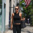 Hannah Jeter – Is in her all black attire while walking around New York