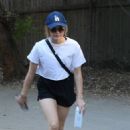 Lucy Hale – In a black shorts heads out for a hike in Los Angeles