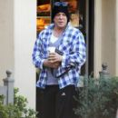 Mickey Rourke is spotted having coffee with his girlfriend Anastassija Makarenko in Brentwood