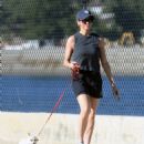 Brittany Snow – On stroll with her dog in Los Angeles - 454 x 551