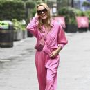 Amanda Holden – In a pink flared jumpsuit at Heart radio in London - 454 x 682
