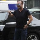 Ricky Gervais was seen outside the BBC Radio Two studios ahead of a guest appearance in London, England on August 27, 2016 - 386 x 600