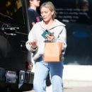 Hilary Duff – Seen in a red Adidas sneakers while out in Los Angeles