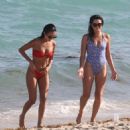 Racquel Natasha in Red Bikini on the beach in Miami - 454 x 453