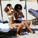 Jocelyn Chew – In white bikini on the beach in Miami - 454 x 343