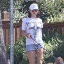 Aubrey Plaza – Seen out walking her dogs in Los Feliz