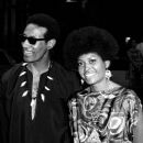 Actress/singer Abbey Lincoln and musician Max Roach attend the premiere of 'For Love Of Ivy' on July 16, 1968 at Loew's Tower East Theater in New York City