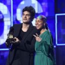 John Mayer and host Alicia Keys At The 61st Annual Grammy Awards - Show - 454 x 303