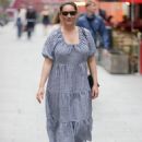 Kelly Brook – In a gingham cotton dress in London