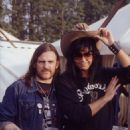 Donington 1987 - Lemmy of Motörhead and Blackie Lawless of WASP - backstage at the Monsters of Rock festival at Castle Donington Leicestershire UK - 22 Aug 1987 - 454 x 678