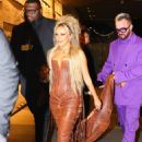 Doja Cat – In a brown leather dress while leaving the 2023 Grammys in Los Angeles