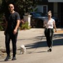 Becca Tobin with Zach Martin – Takes her pup for a walk in Los Angeles - 454 x 303