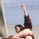 Kendall Jenner – Spotted during a beach photo shoot in Malibu