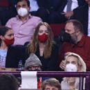 Emma Stone – Watching a basketball game between Olympiacos BC vs AS Monaco in Piraeus - 454 x 293