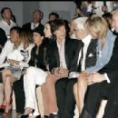 L'Wren Scott, Mick Jagger and Karl Lagerfeld at Dior Spring Summer 2006 Menswear Fashion Show in Paris, France - 5 July 2005