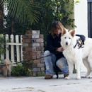 Billy Ray Cyrus takes his dogs out for a relaxing stroll through his neighborhood in Toluca Lake, California on April 4, 2014 - 454 x 309