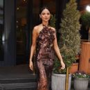 Eiza González – Pictured in a brown dress while out in New York - 454 x 682